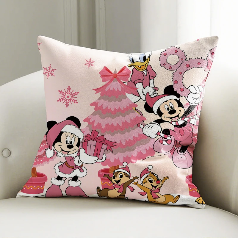

Disney Christmas Minnie Mouse Pillow Cushion Cute Pattern Soft Sofa Decor Throw Pillow Holiday Gift