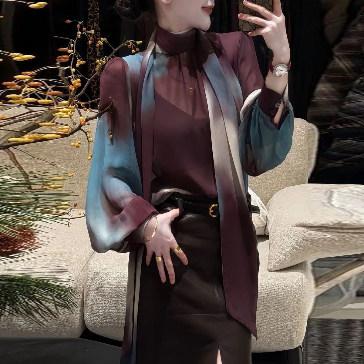 

2026 autumn women's clothing new design sense niche chic versatile high-end sense thin top early autumn