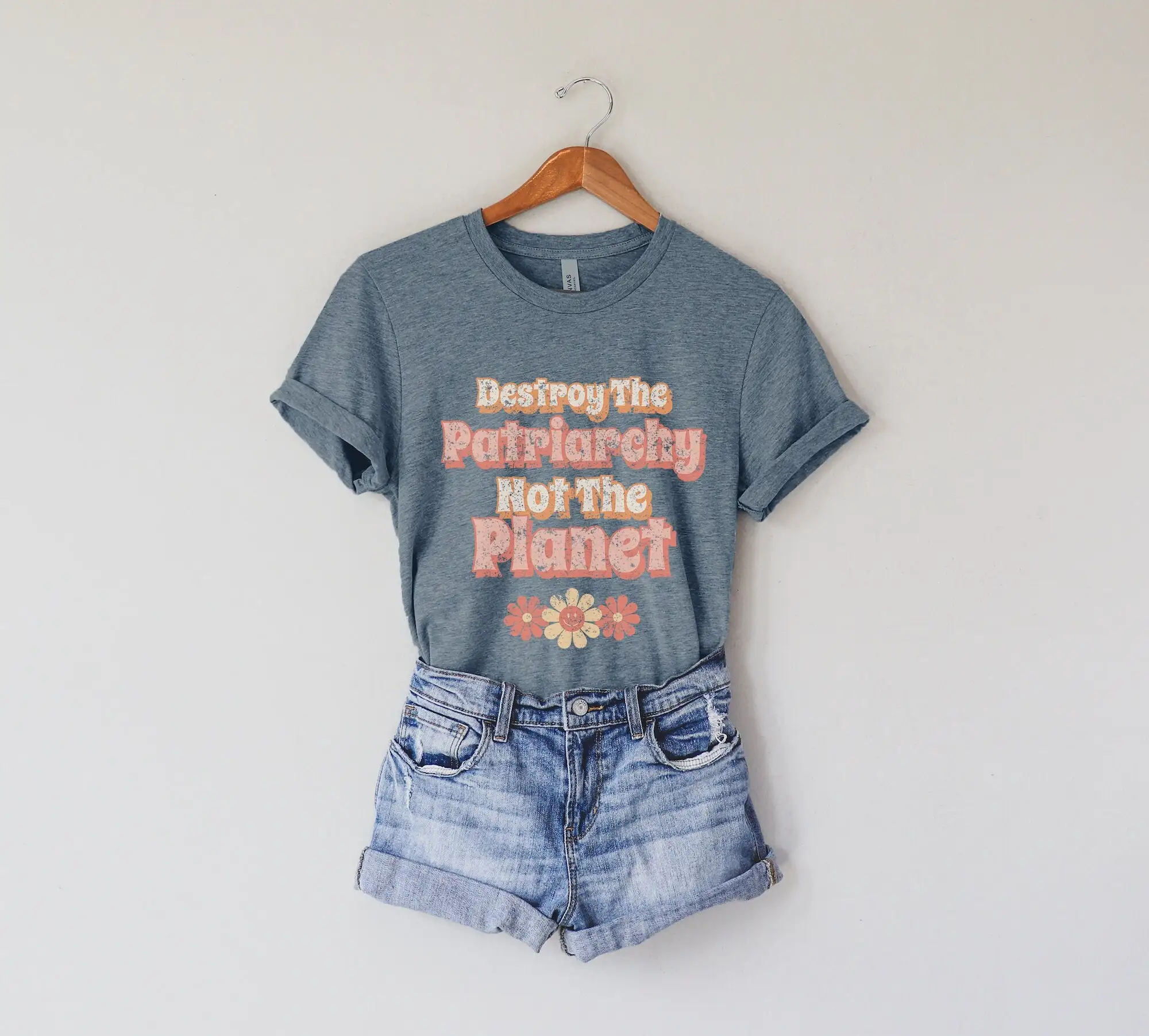 Destroy The Patriarchy Not Planet Retro Vintage Vibe T Shirt