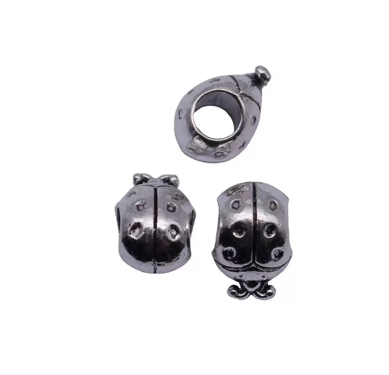 

20pcs 12*8.4mm, hole 4.7mm Alloy metal cute animal insect design big hole beads HW4099