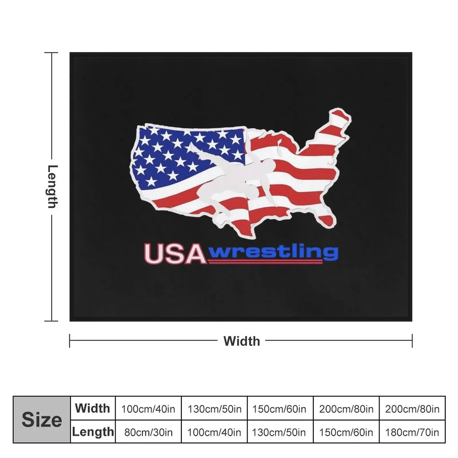 Terrific USA Wrestling Design Throw Blanket Weighted Travel Blankets