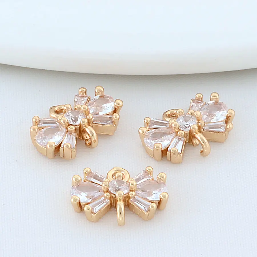 8*11MM Gold Color Brass Butterfly Connector Charms Pendants Necklace Earrings Jewelry Making Supplies Accessories