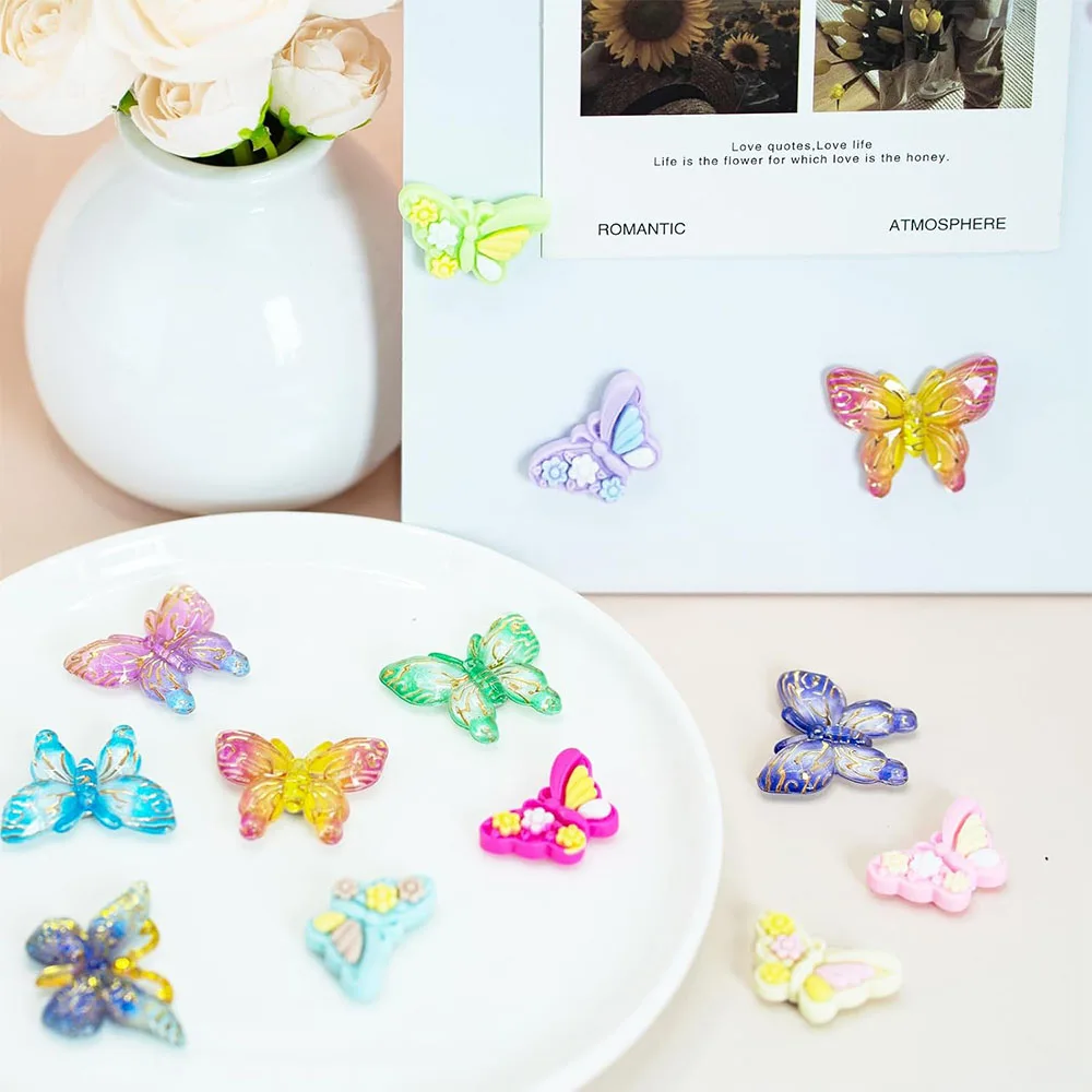 12Pcs Cute Butterfly Fridge Magnets Colorful Magnetic Stickers for Refrigerator Whiteboard Locker Home Office Decor