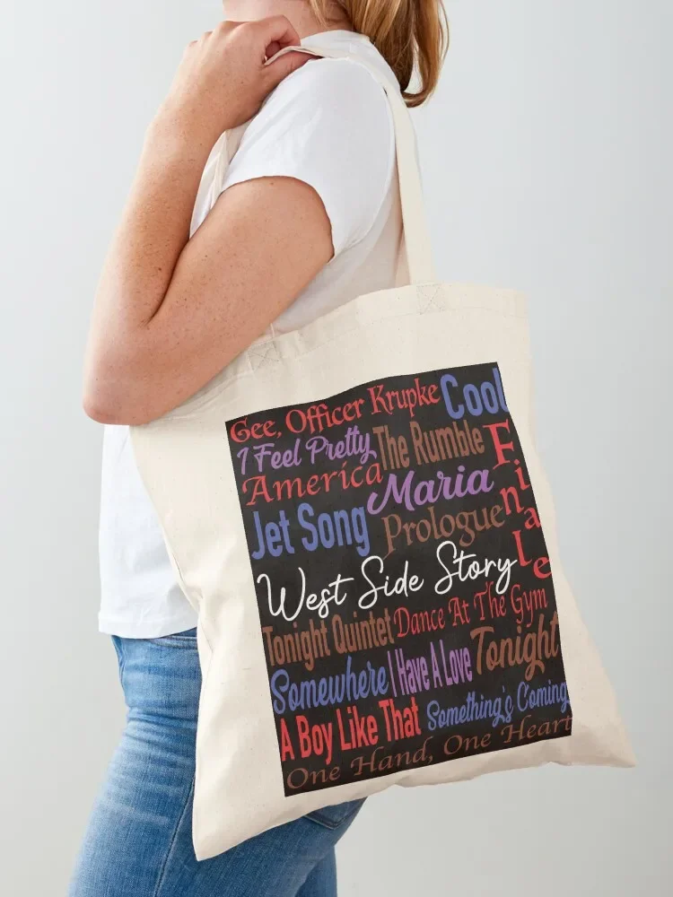 

West Side Story Song Titles Tote Bag shopping bag logo eco pack bag luxury women Big women
