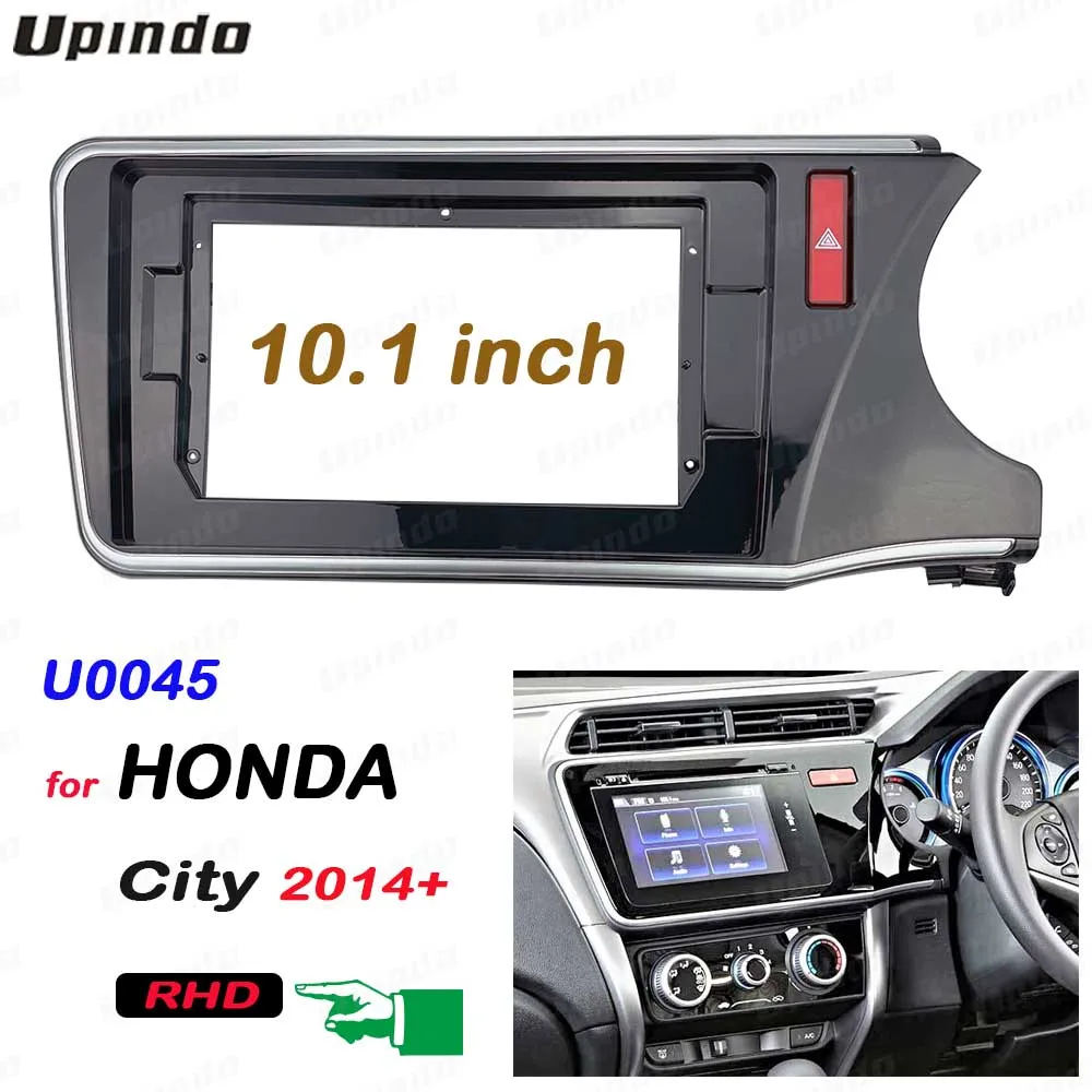 

2-диночная 10,1-дюймовая радиоприемная панель для Honda City Greiz Gienia 2014+, панель с правой стороны, комплект отделки приборной панели, рамка DVD