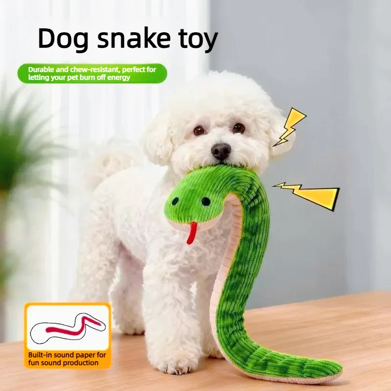 Cartoon cat and dog toy with shaking head and snake design made of cotton and linen material  relieve boredom and produce sound
