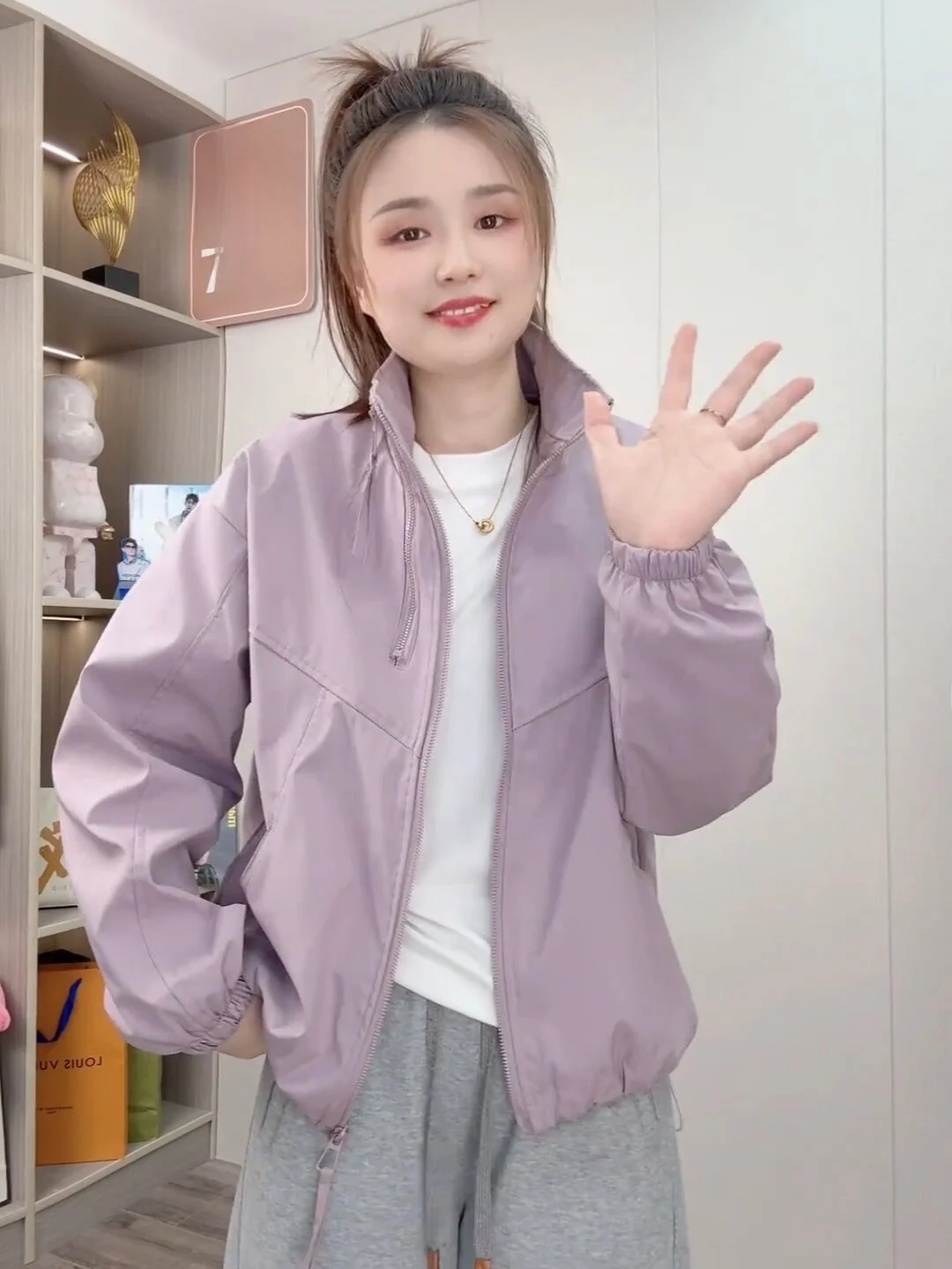 Women's Short Double Zipper Stand Collar Jacket Korean Style Slimming Versatile Spring Fashion 2026 Casual Loose Fit Coat