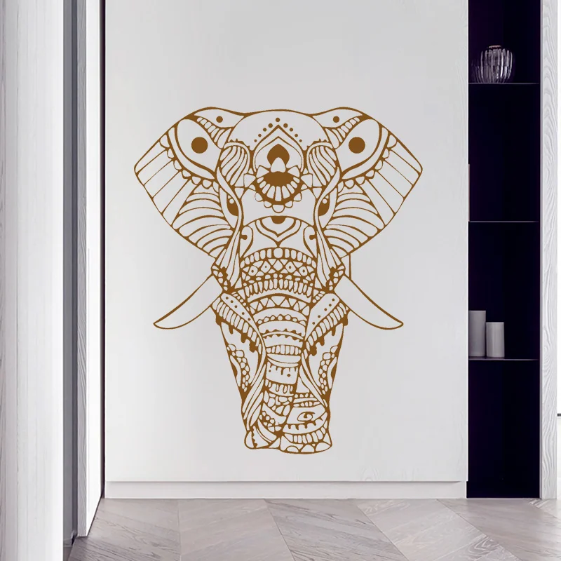 Mandala joga Ornament indyjski budda bóg słoń naklejki ścienne winylowa dekoracja do domu salon naklejki do sypialni zmywalny Mural M613 — zdjęcie 4