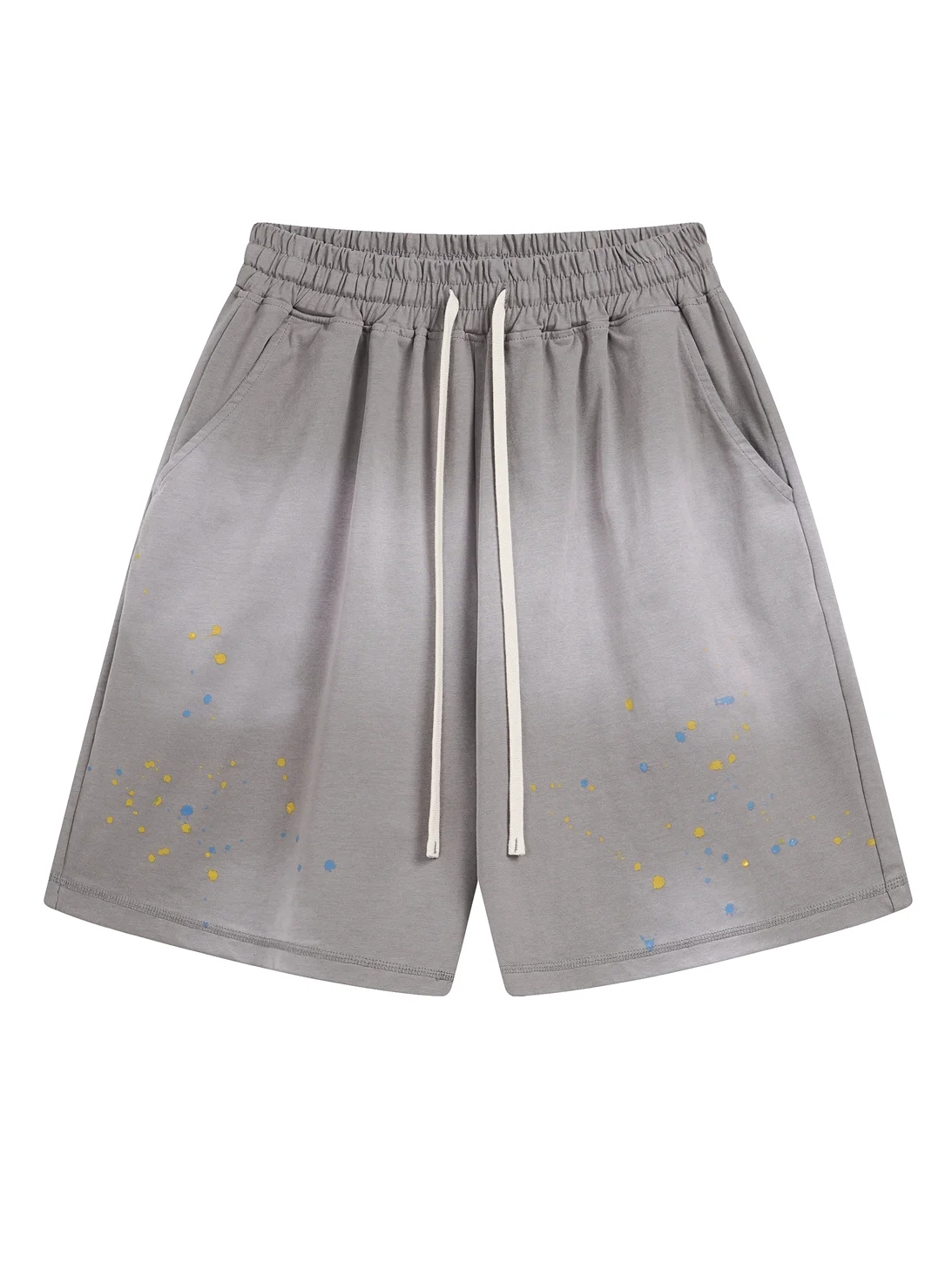 American High Street Fashion Trend Colorful Ink Splash Casual Shorts Loose Fit Sports Youth Popular Shorts for Men