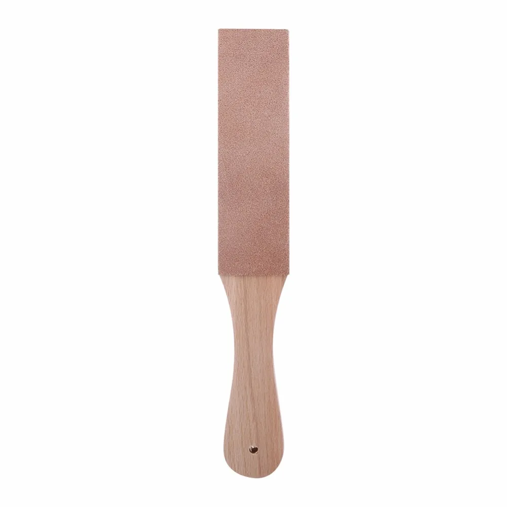 EECOO Leather Sharpener Knife Sharpener Wooden Handle Leather Polish Sharpening Strop Tools Handmade Polishing Board Blades tool