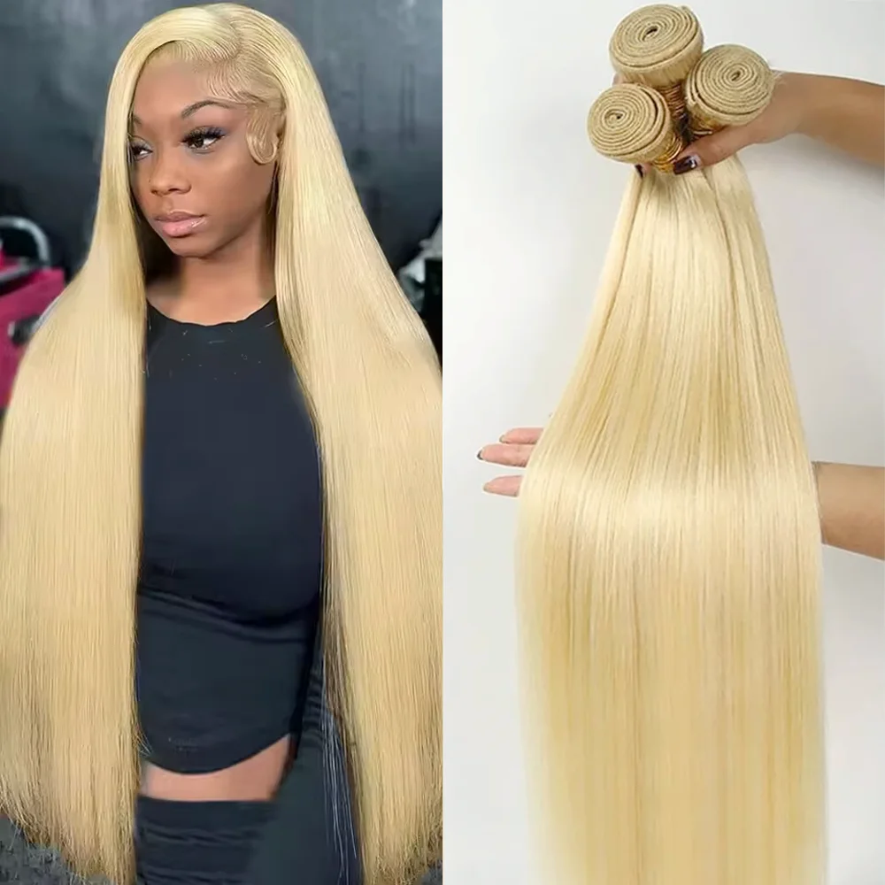 

Пучки медового блондинка 1/3/4 шт. 613 Прямые бразильские необработанные пучки человеческих волос 20, 30, 40 дюймов Пучки человеческих волос 100% человеческие волосы