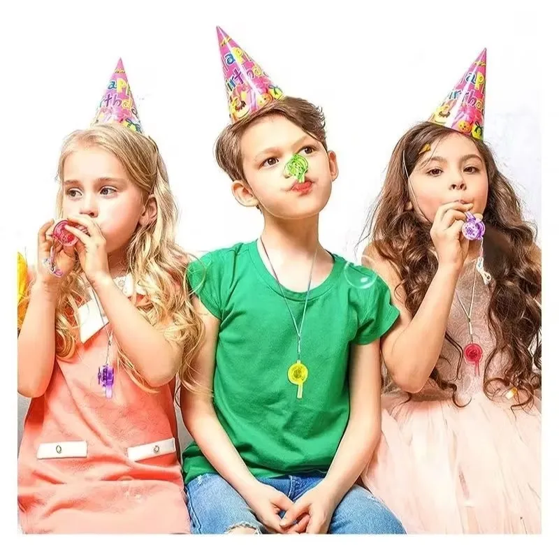 صفارة توهج LED مع حبل متوهج في الظلام، صفارات لعبة ممتعة للأطفال والكبار، ملحقات تزيين الحفلات #4