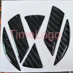 Car Styling Rear Badge Grooves Decal for GOLF 5 6 7 GTI R20 POLO CC Beetle Magotan Passat Shiny Genuine Carbon Fiber Stickers