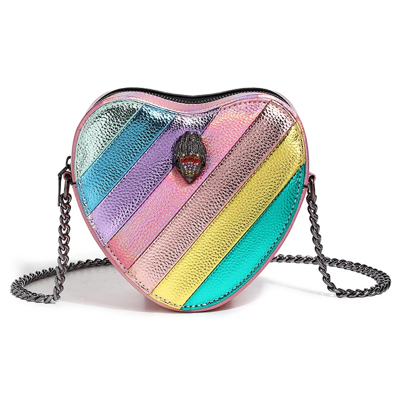 Kurt geiger umhängetasche neue kontrast regenbogen spleiß umhängetasche britische marke designer handtasche modetrend frauen tasche