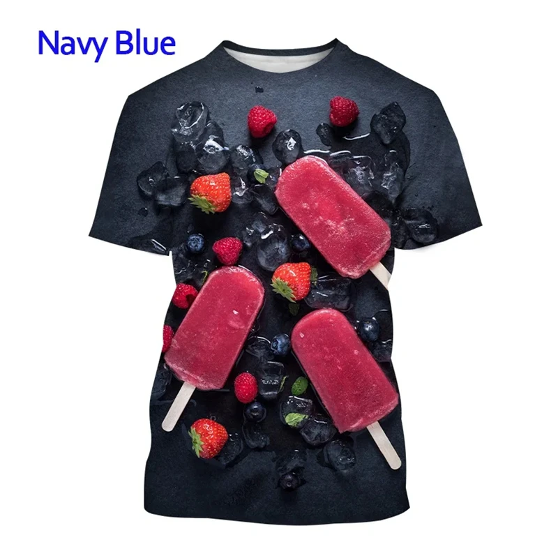 

New Summer Ice Cream 3d Printing T Shirt Men And Women Fashion T Shirt Casual Breathable Short-sleeved Tops High Quality Tshirts