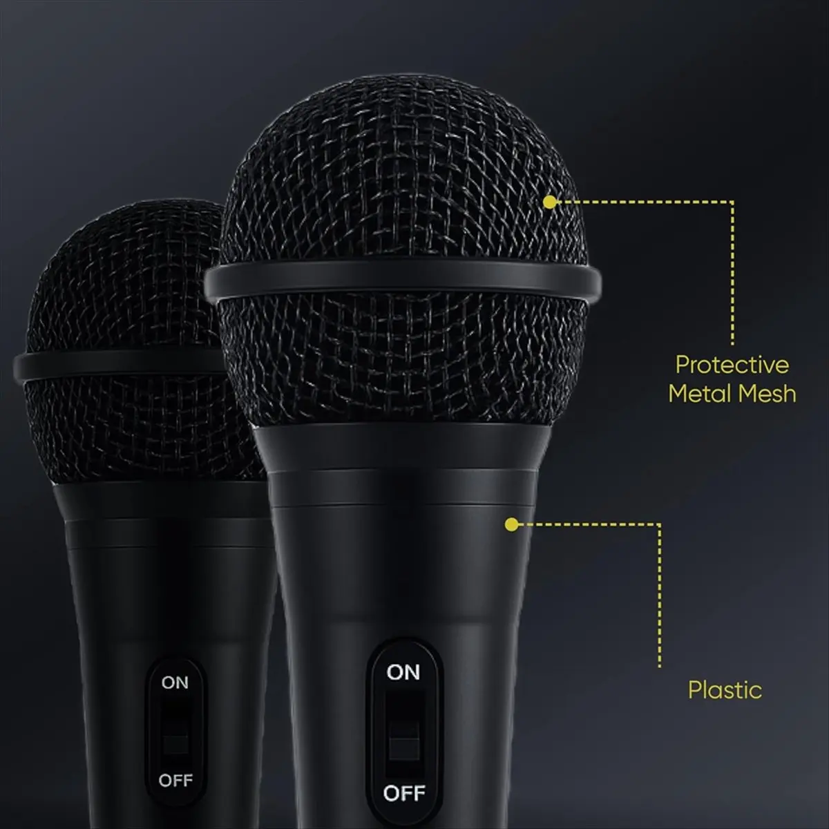 A49T 2 Pack Wired Microphone for Singing Dynamic Cardioid Mics with 1/4inch to 3.5mm Adapter for PA Systems, Public Speaking