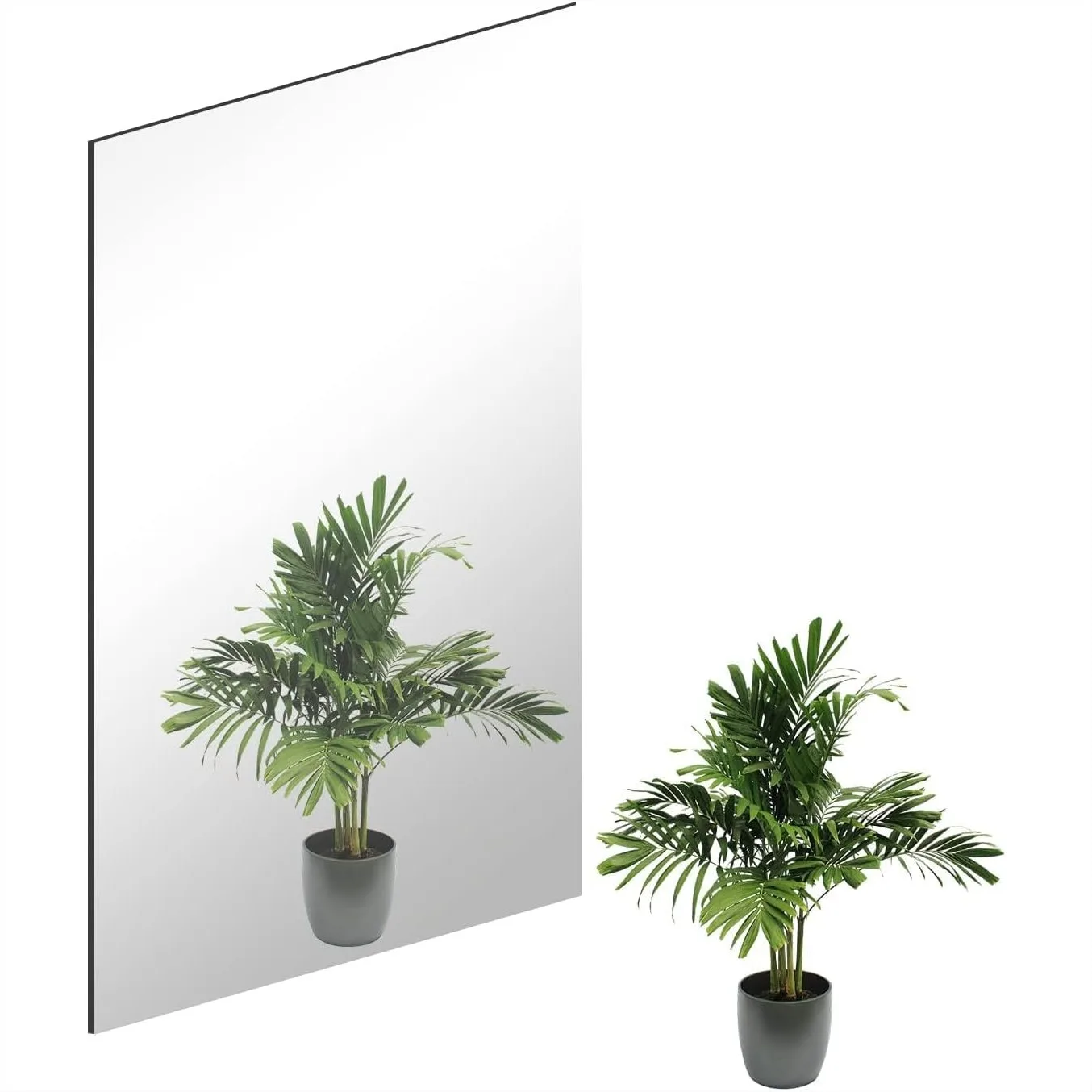 

Self Adhesive Glass Mirror Tile 16x12 inch Frameless High Clear Wall Decor for Bedroom Living Room Bathroom Home Gym