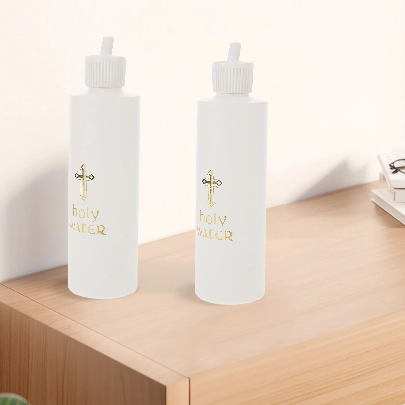 2 Pcs Holy Water Bottle White Kitchen Bottles Easter Plastic Safety Caps Aesthetic Outdoor