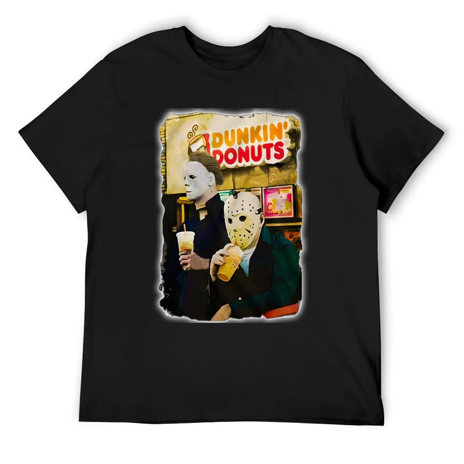 Jason Michael Dunkin Donuts película de Halloween meme camiseta cosas baratas camisetas de verano moda coreana camisetas lisas hombres
