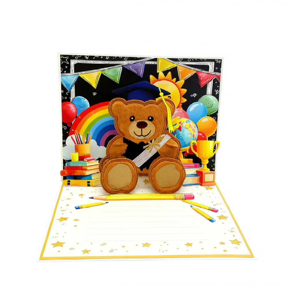 Unique 3D Bear Camping Pop Up Card Handmade Paper Craft Greeting Card Perfect Gift For Anniversary Birthday Celebration