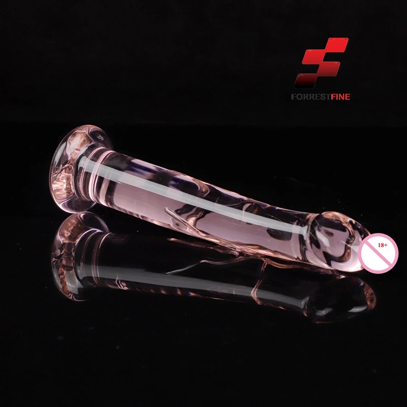 Wholesale Factory Design Unique Vivid Pink Glass Dick Toys/Glass Penis Dildo/Glass Sex Dildo Toy for Woman and Girls