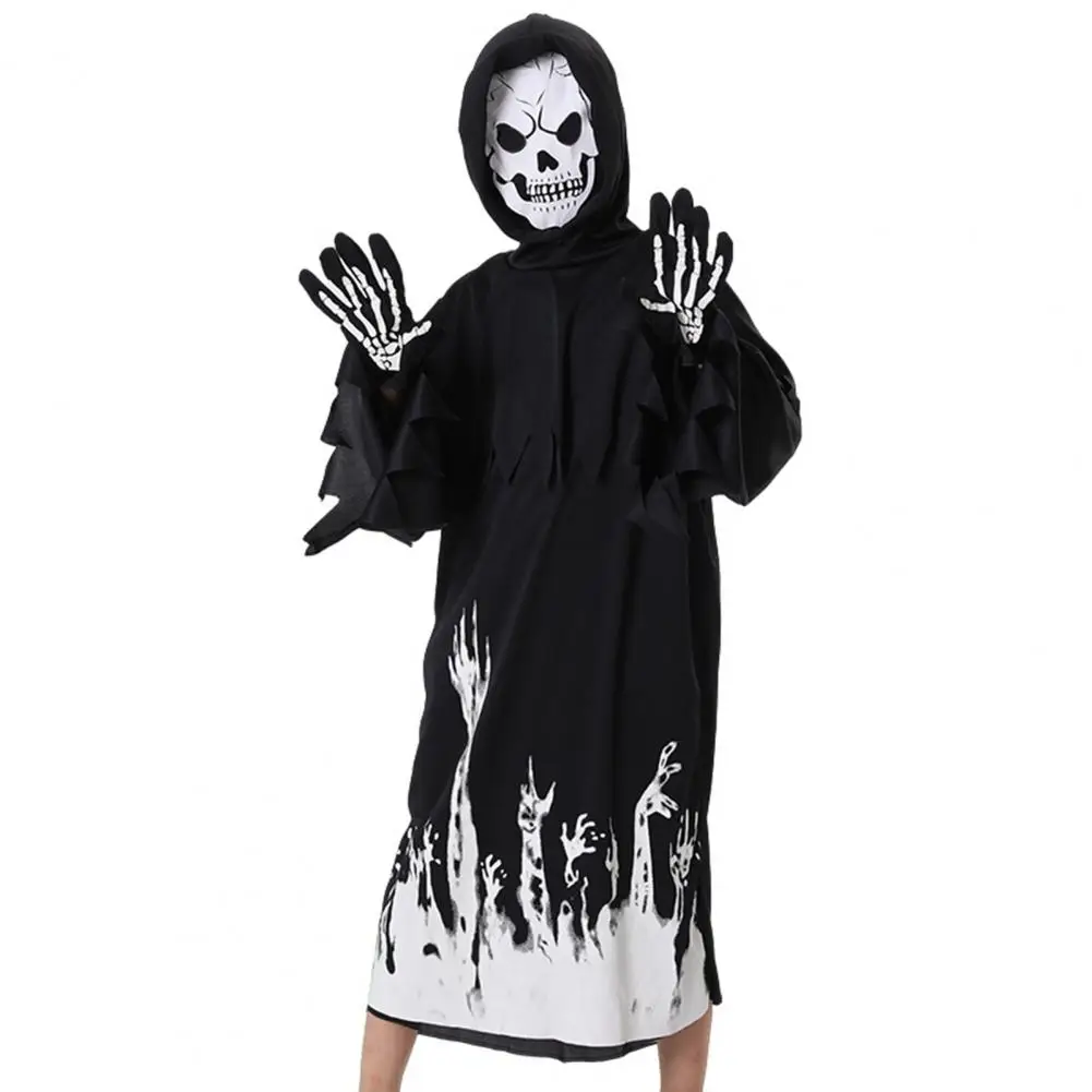 Fancy Dress Scary Cosplay For Kids Luminous Jumpsuit Mask Halloween Skeleton Performance Costume Outfit Cosplay Parties Dress-Up