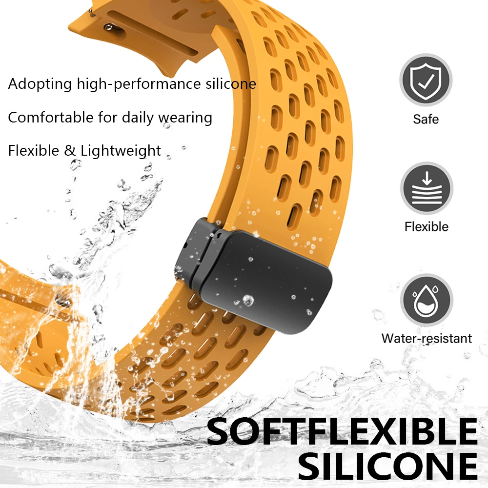 Cinturino in Silicone per Samsung Galaxy Watch 4/5/5pro/6 40mm 44mm 45mm bracciale con fibbia magnetica per orologio 4/6 Classic 43mm 47mm Band