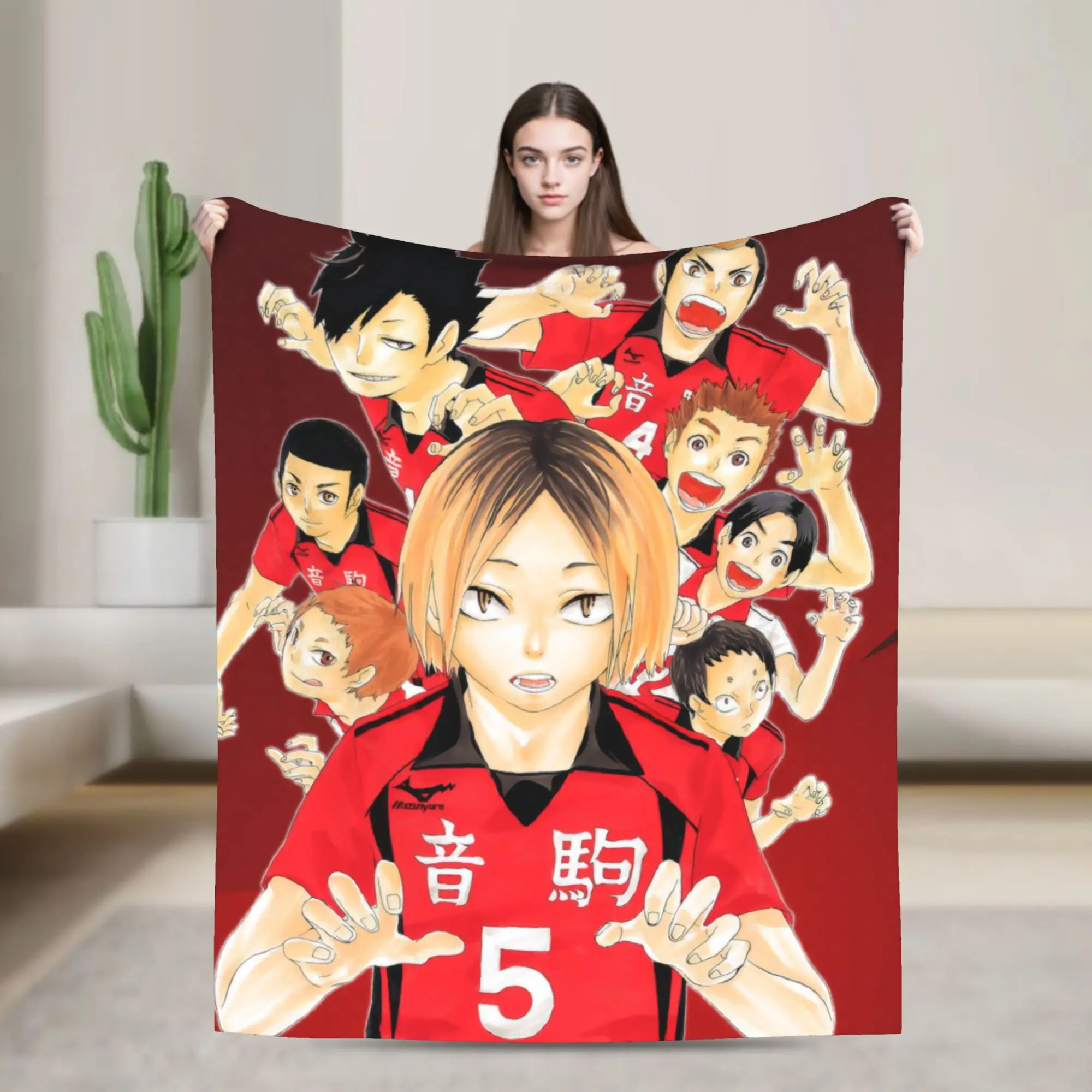 

Haikyuu Japanese Anime Blanket Fleece Decoration Breathable Lightweight Thin Throw Blankets for Bedding Plush Thin Quilt