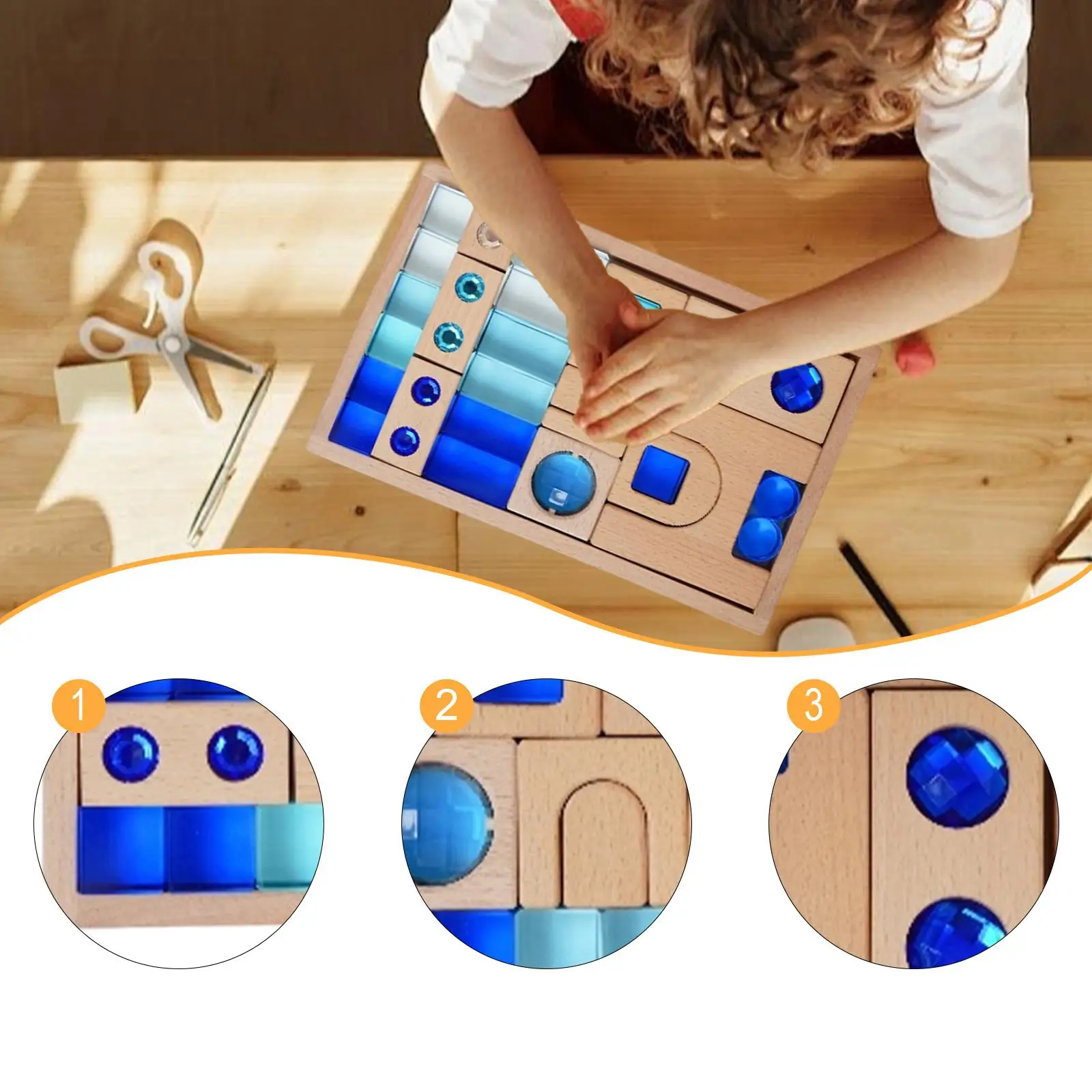 الاكريليك مكعب كتلة المهارات الحركية الدقيقة لعب للتعلم لعبة التراص للأعمار 3-6 سنوات التدريس الدعائم الفتيان والفتيات هدايا عيد الميلاد #5