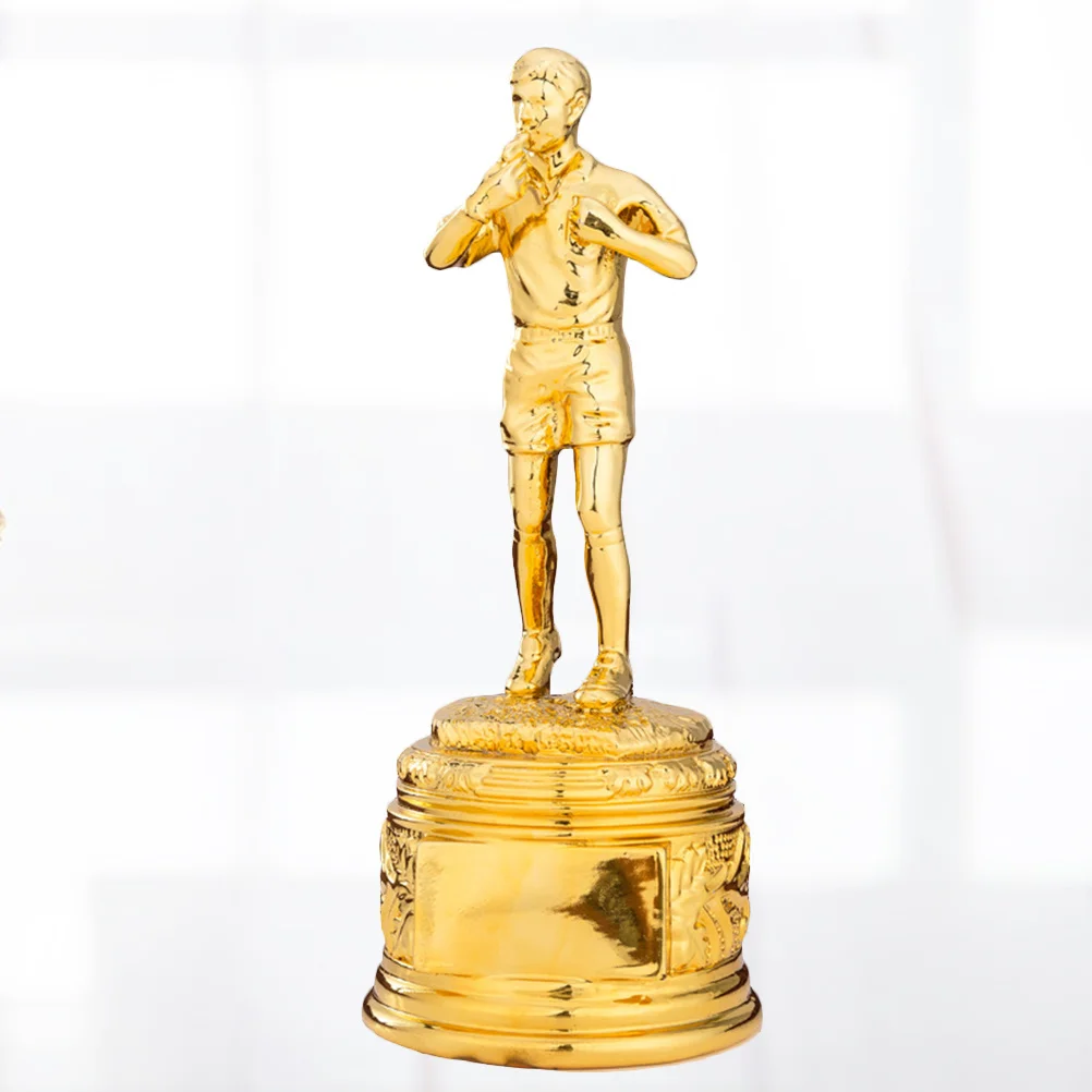 

1 шт., трофей футбольного рефери, прочная награда из смолы, небольшой размер для школьных спортивных соревнований, пластиковый трофей