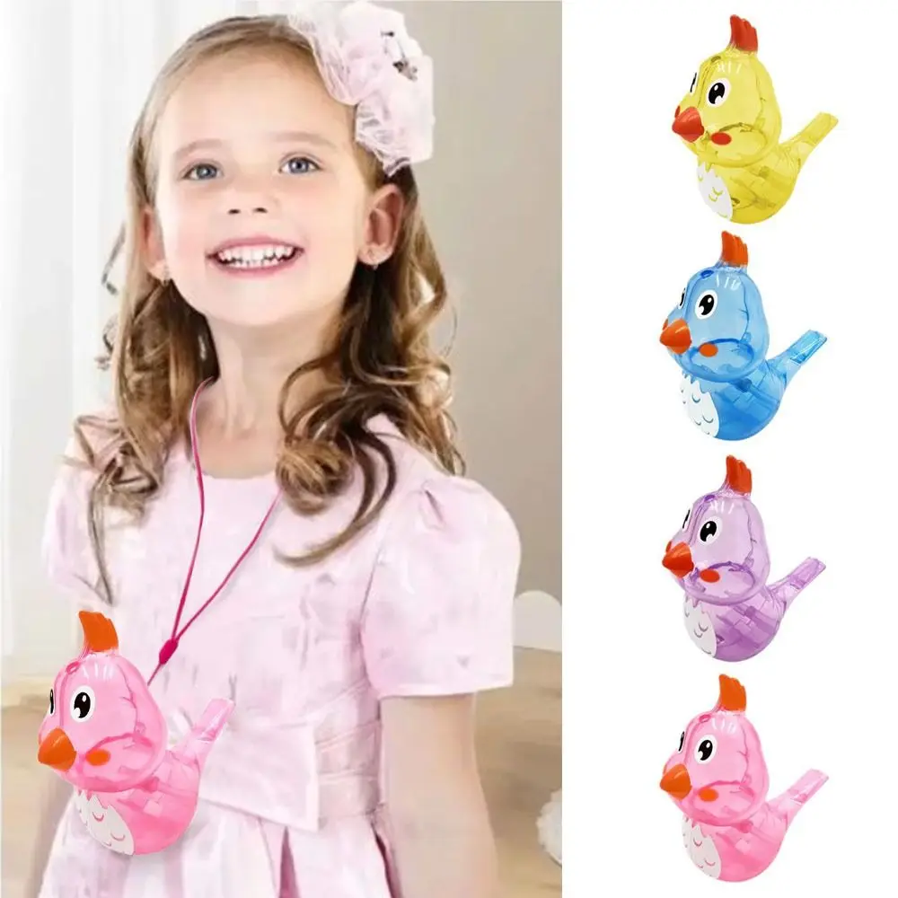 Novo com cordão água pássaro apito adicionar água multicolorido warble apito dos desenhos animados pássaro apito aprendizagem precoce presente