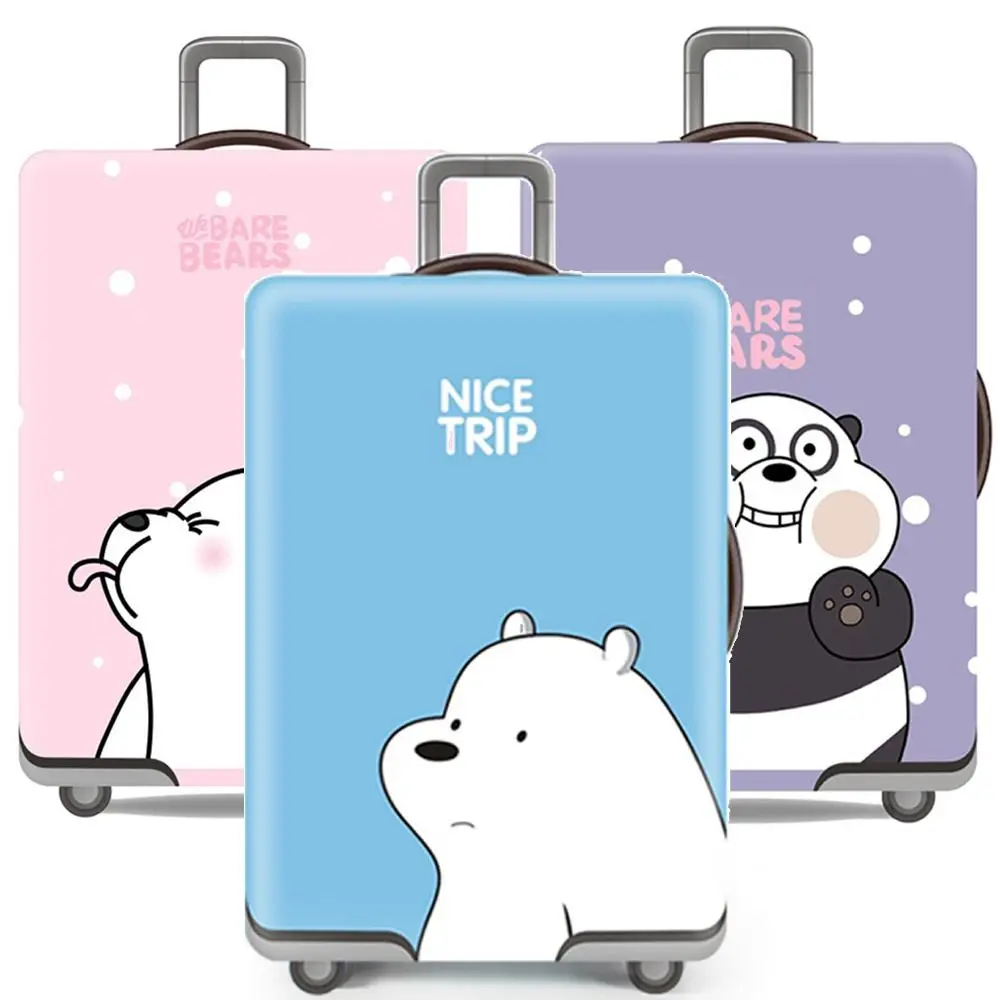 Cartoon Bear Luggage Protective Cover High Elasticity Painting Pattern Trolley Suitcase Dust Sleeves Dacron Travel Accessories