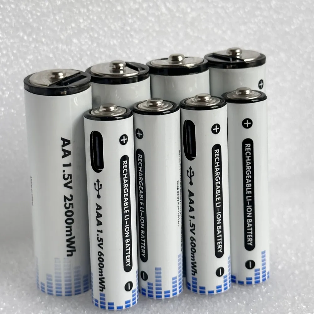 Akumulator AA AAA, 1,5 V, 2500 mAh, z kablem ładującym micro USB