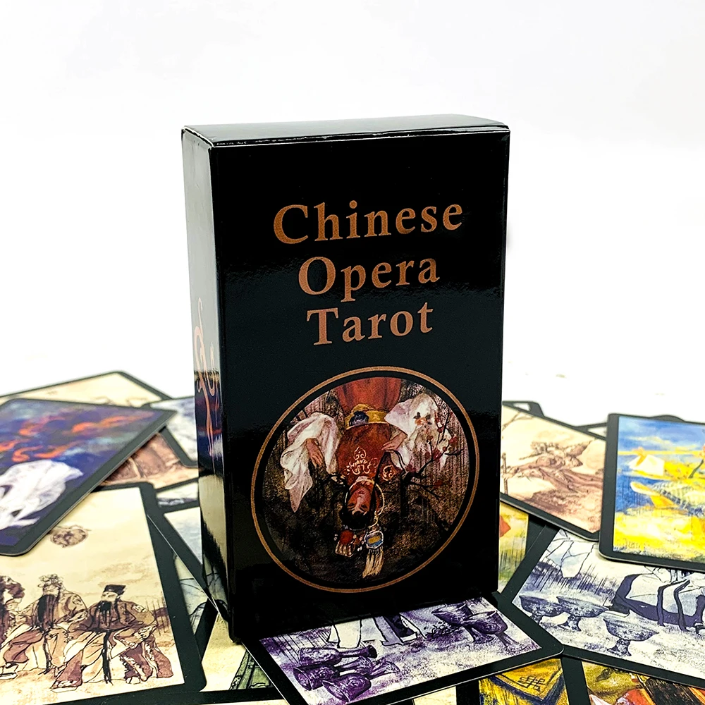 New Chinese Opera Tarot Deck Black Border Unique Mystic Designs, High-Quality Cardstock, Perfect For Divination & Gift Giving