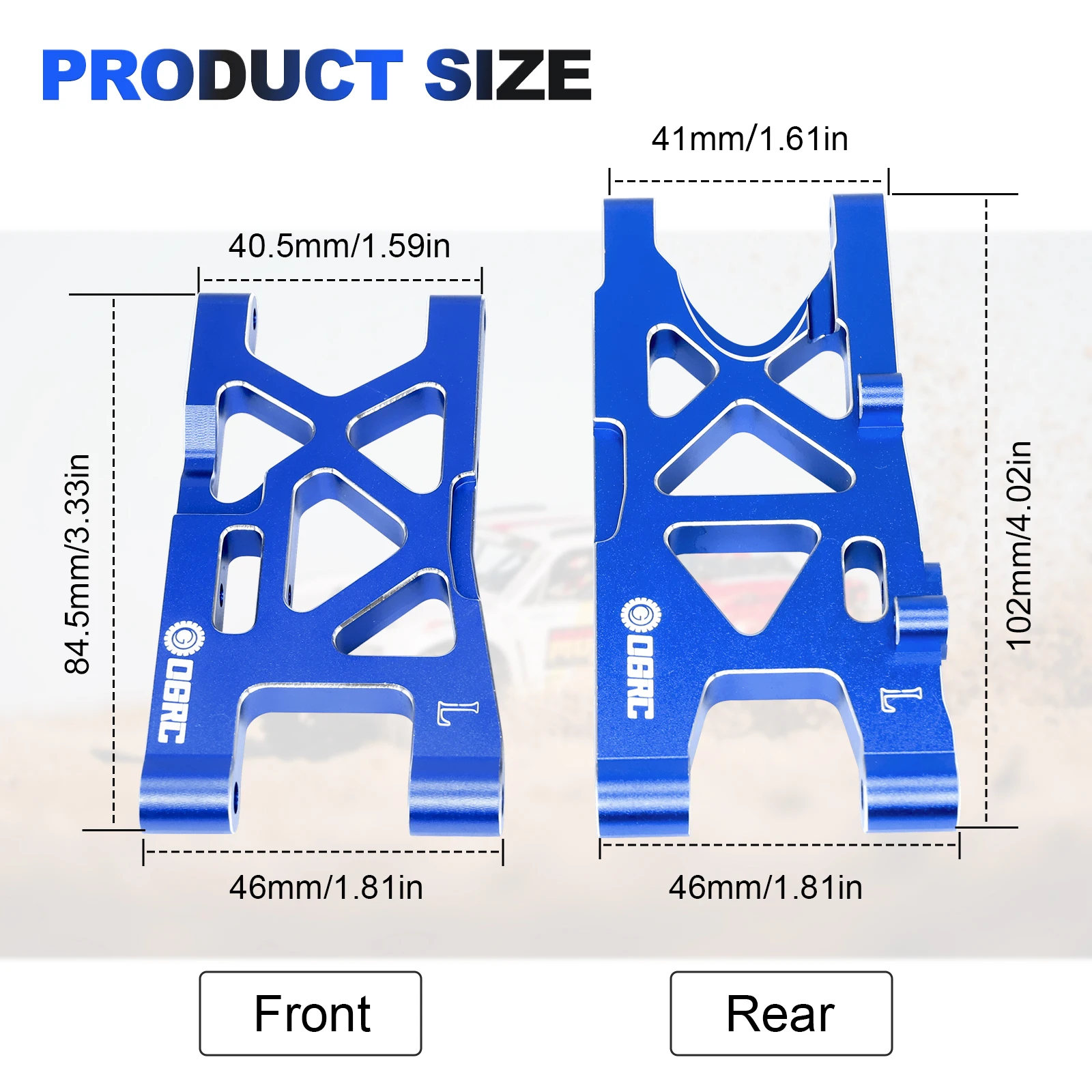 Esilun Aluminum Front and Rear Suspension Arms for ARRMA 1/8 Mojave 4X4 4S BLX Upgrade Accessories(Blue/Red/Titanium)