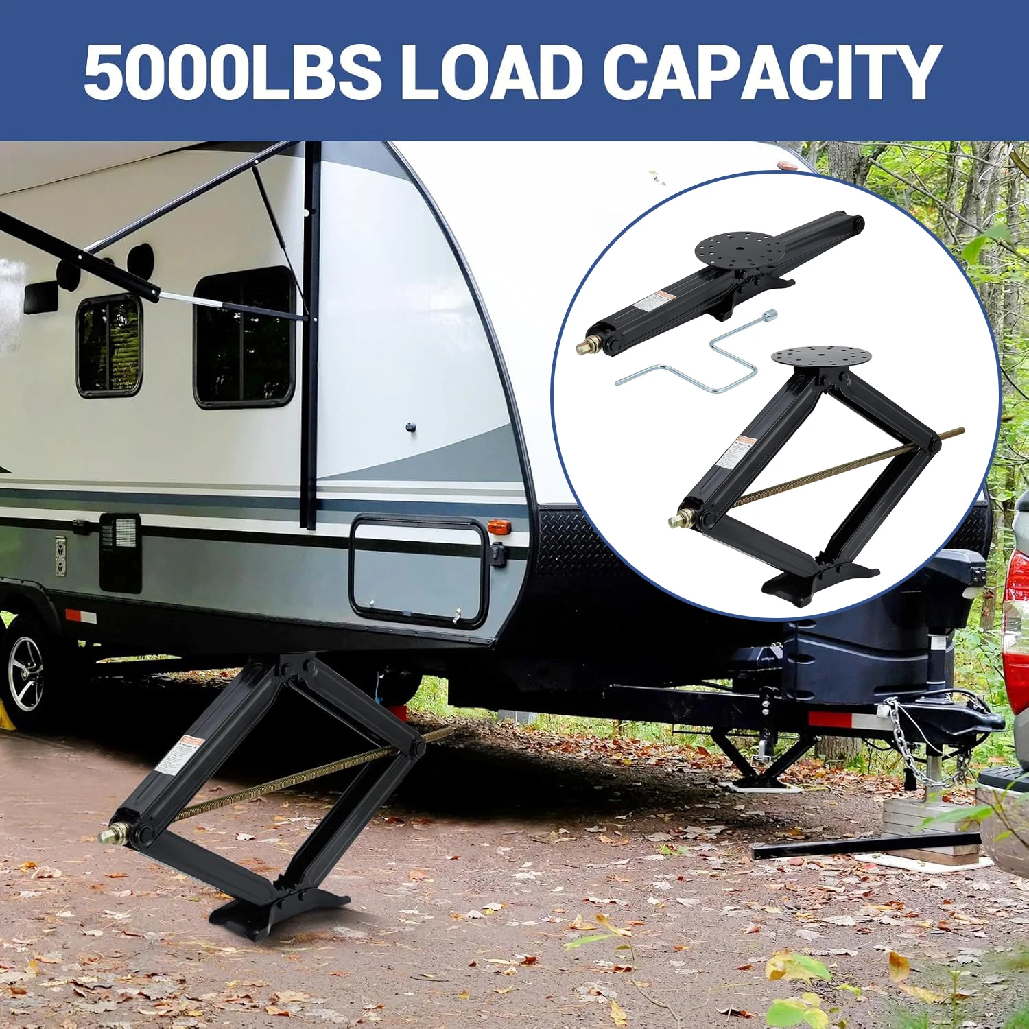 

Heavy Duty RV Stabilizer Jacks, 30" Adjustable Scissor Jacks with Crank Handle, 4"-30" Lift Height for Travel Trailer,RV,Camper