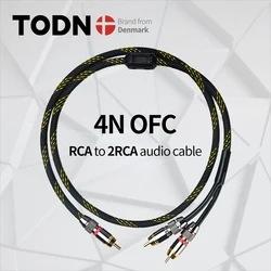 TODN HIFI 0,5 m, 1 m, 1,5 m, 2 m, 3 m, 5 m RCA Y Kabel adaptera Subwoofer Y Kabel 1x Cinch do 2x Cinch Kabel audio 1 rca do 2 rca