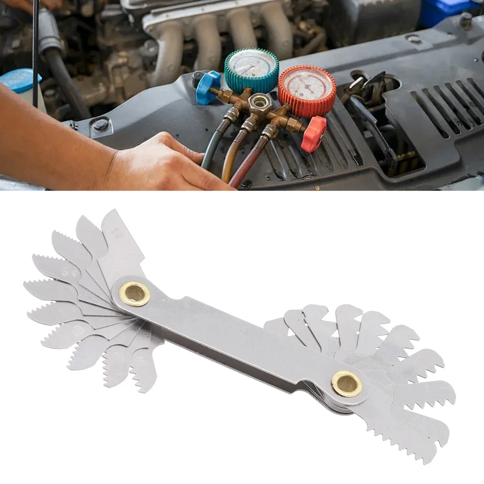 Multi purpose screw thread gauge, Inch and Metric measurements, Easy to adjust rotary switch, Magnetic head for convenience