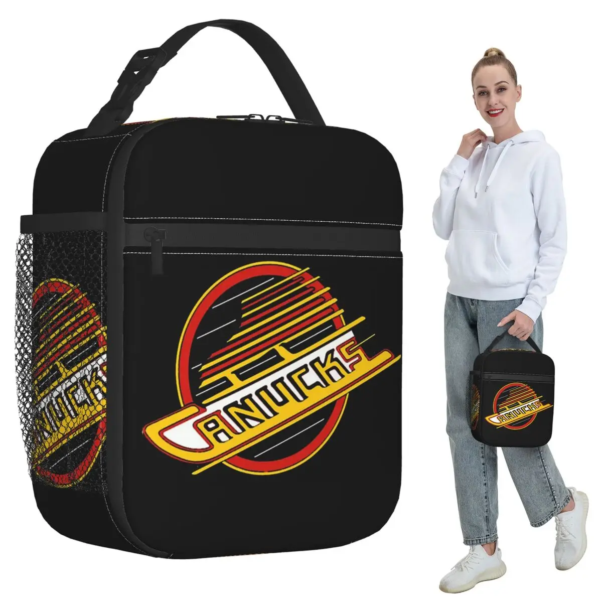 

Vancouver Хоккейные каникс Скейт Изолированная сумка для обеда для женщин Офисный холодильник Термальная коробка для еды Сумка Портативные ланч-боксы Контейнер