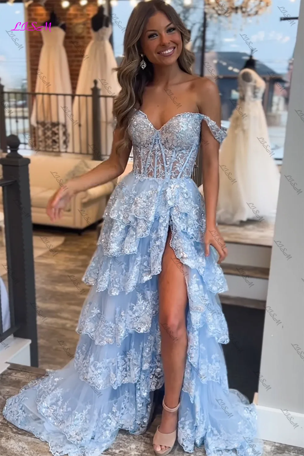 blue lace party dress Classy Modest Navy Blue Lace Short Prom Dress with Sleeves