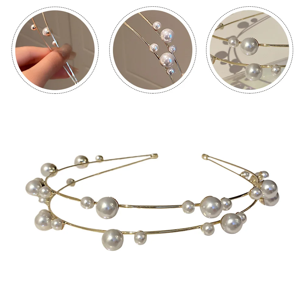 

Pearl Hairband Women Elegant Chic Hair Clasp Lightweight Comfortable Headband Party Wedding Daily Haircut Decor Fashion