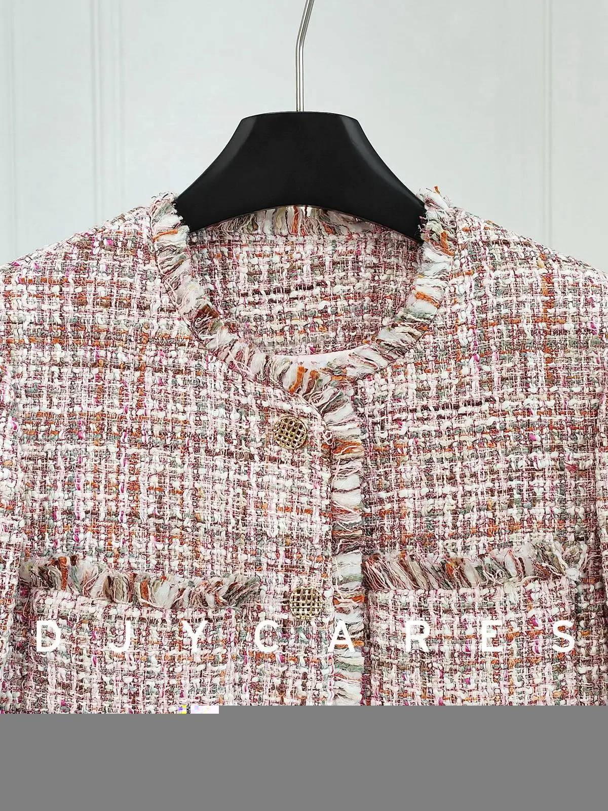 New Coarse woolen classic fashion floral yarn woven tassel round neck jacket