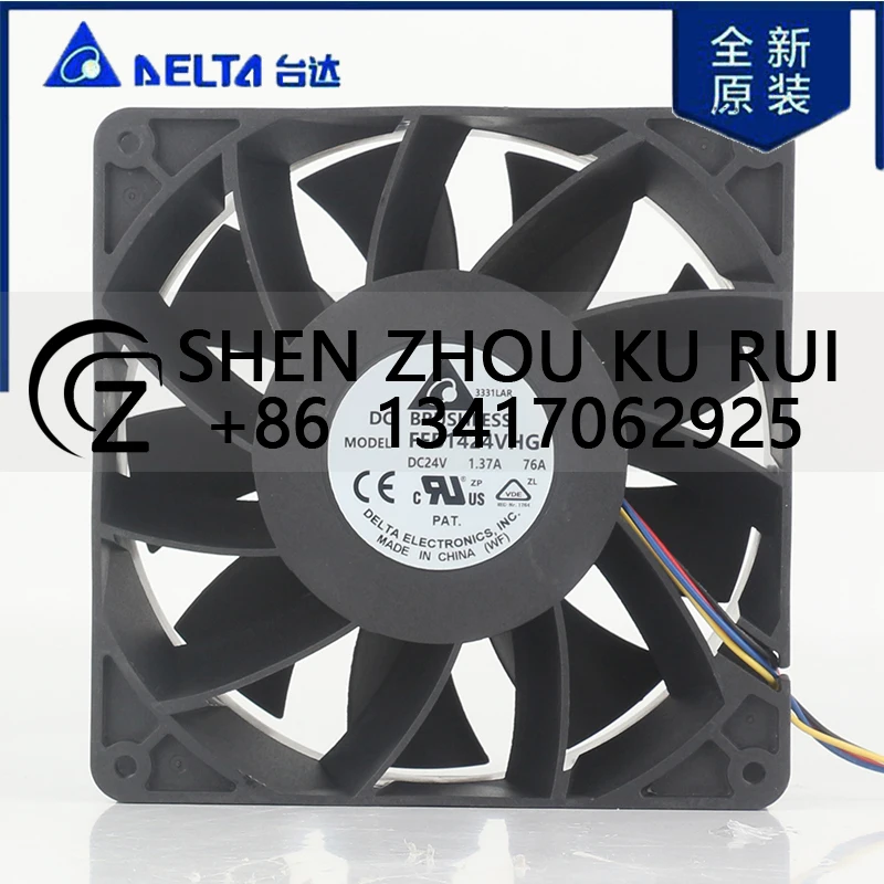

Delta 12V 48V DC 24V 1.37A AC EC 14050 140X140X50MM 14CM High air volume quiet Violent inverter Four-wire FFB1424VHG cooling fan