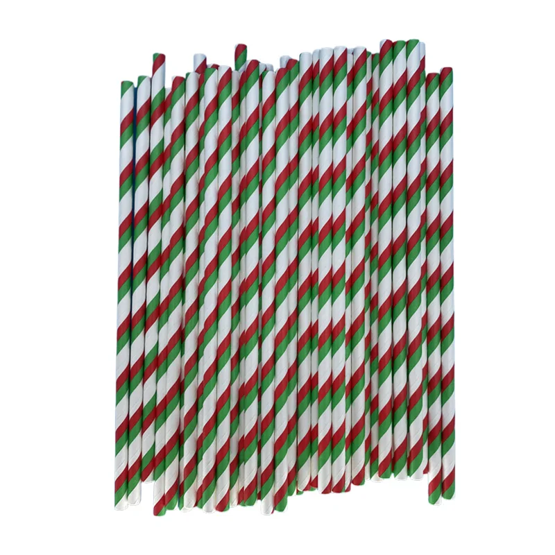 

Paper Straws Red GreenStriped 5000Pcs Paper Drinking Straws For Wedding Party Restaurant Juice Coffee Cold Drinks Dessert 6*197m