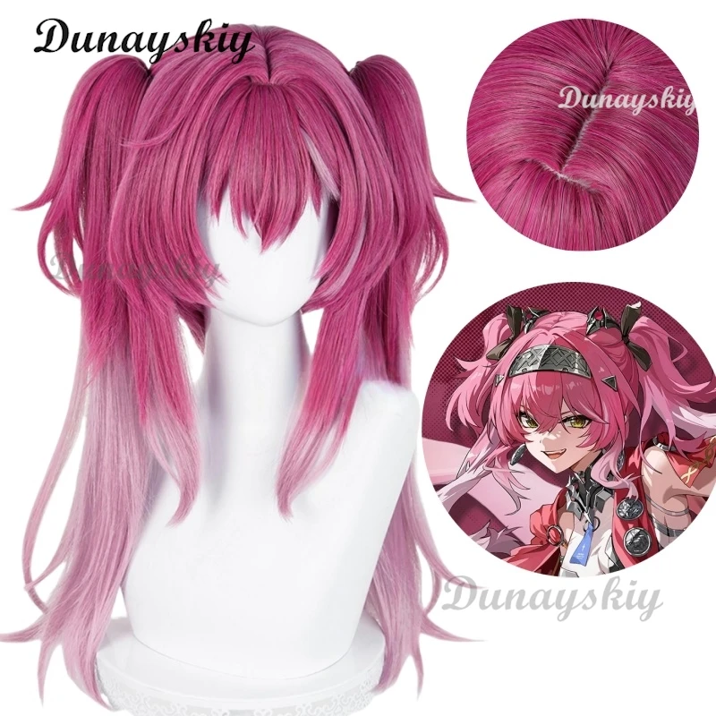 

Парик для косплея Lupa, игра Wuthering Waves, разноцветные головные уборы, реквизит, женские парики с двойными хвостиками, термостойкие синтетические волосы