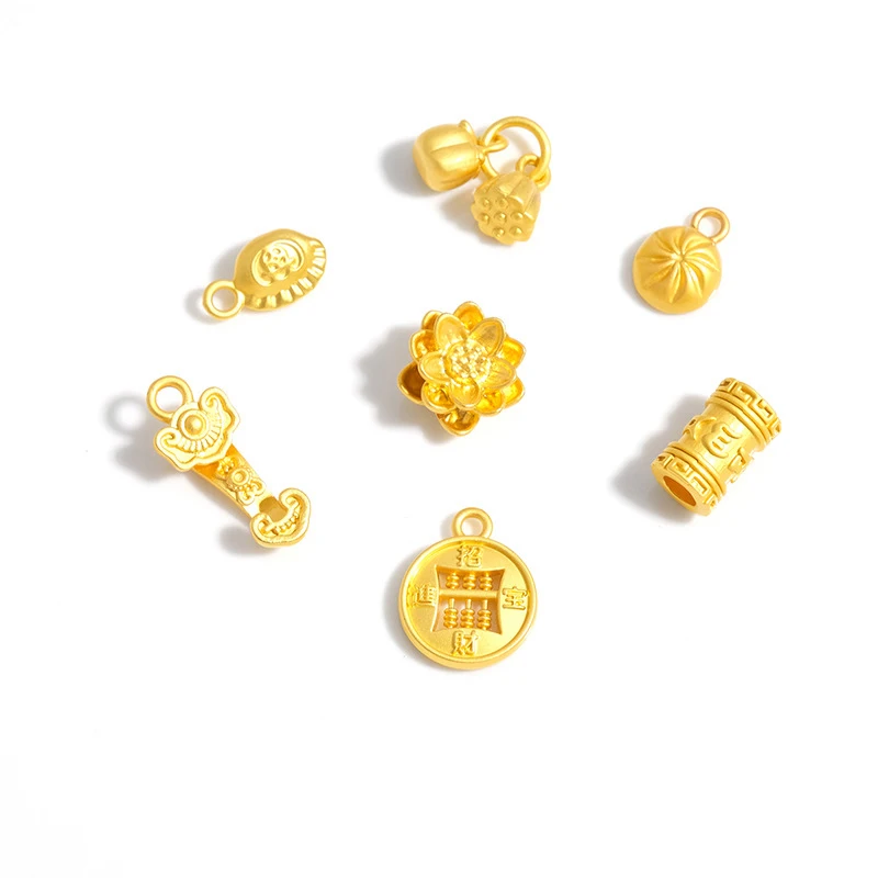 New Diy Walnut Pixiu Ruyi Two Generations of Happy Lotus Transfer Beads Jewelry Accessories Gift Wholesale