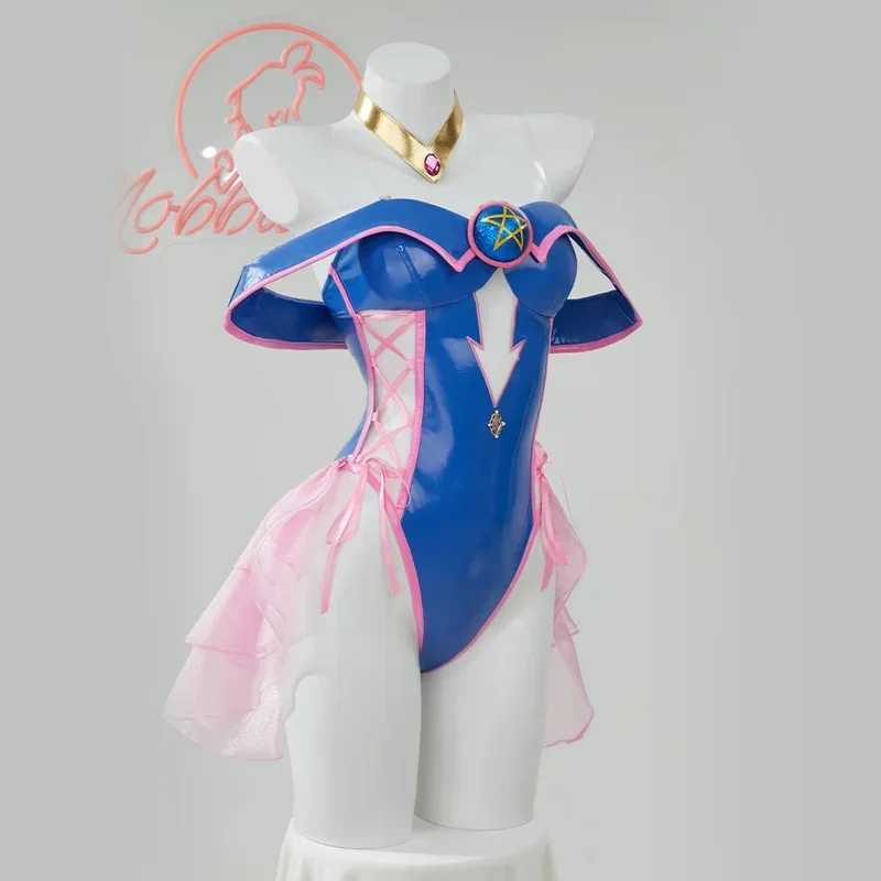 EE01 MOBBUNNY 女性魔法少女派生コスプレランジェリーボディスーツ中空ストラップレスサイドレースアップボディスーツ帽子 & 0Ww