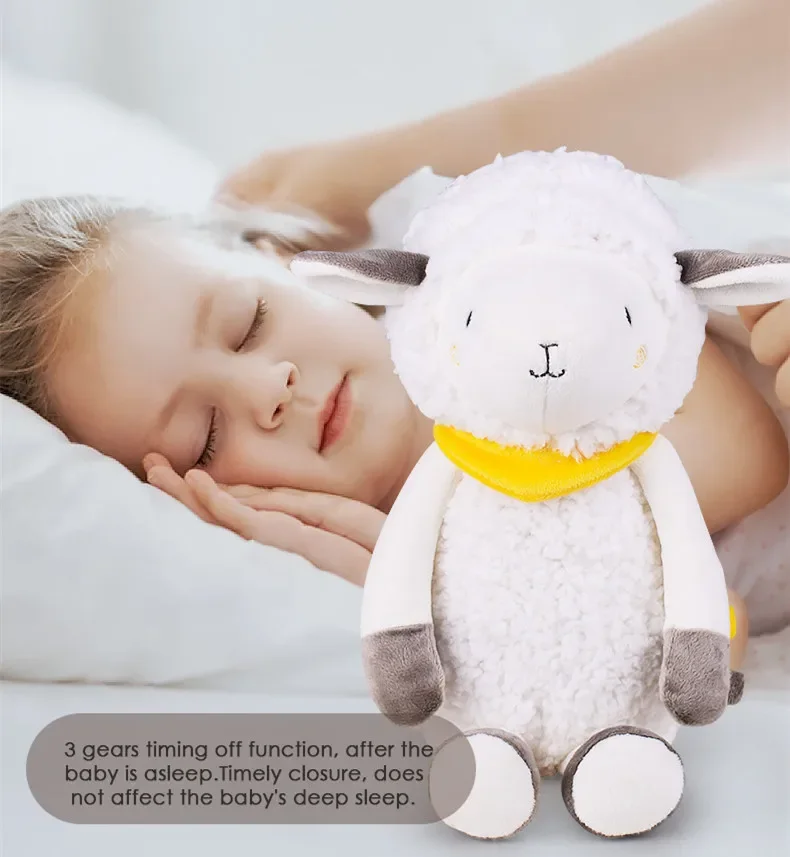 [Funny] Yeanling doll LED Light and music lamb Soothing Doll baby Toys Sleeping doll plush toddler toys birthday gift for kids