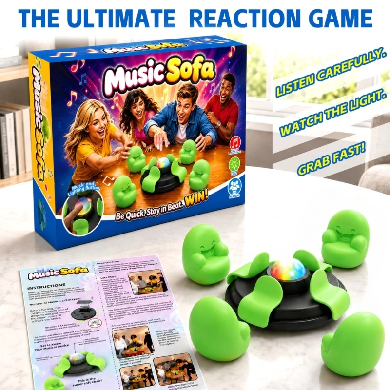 Music Rhythm Slap Board Game With Sound And Light For 2 4 People Family Party Fun Toy A2UB