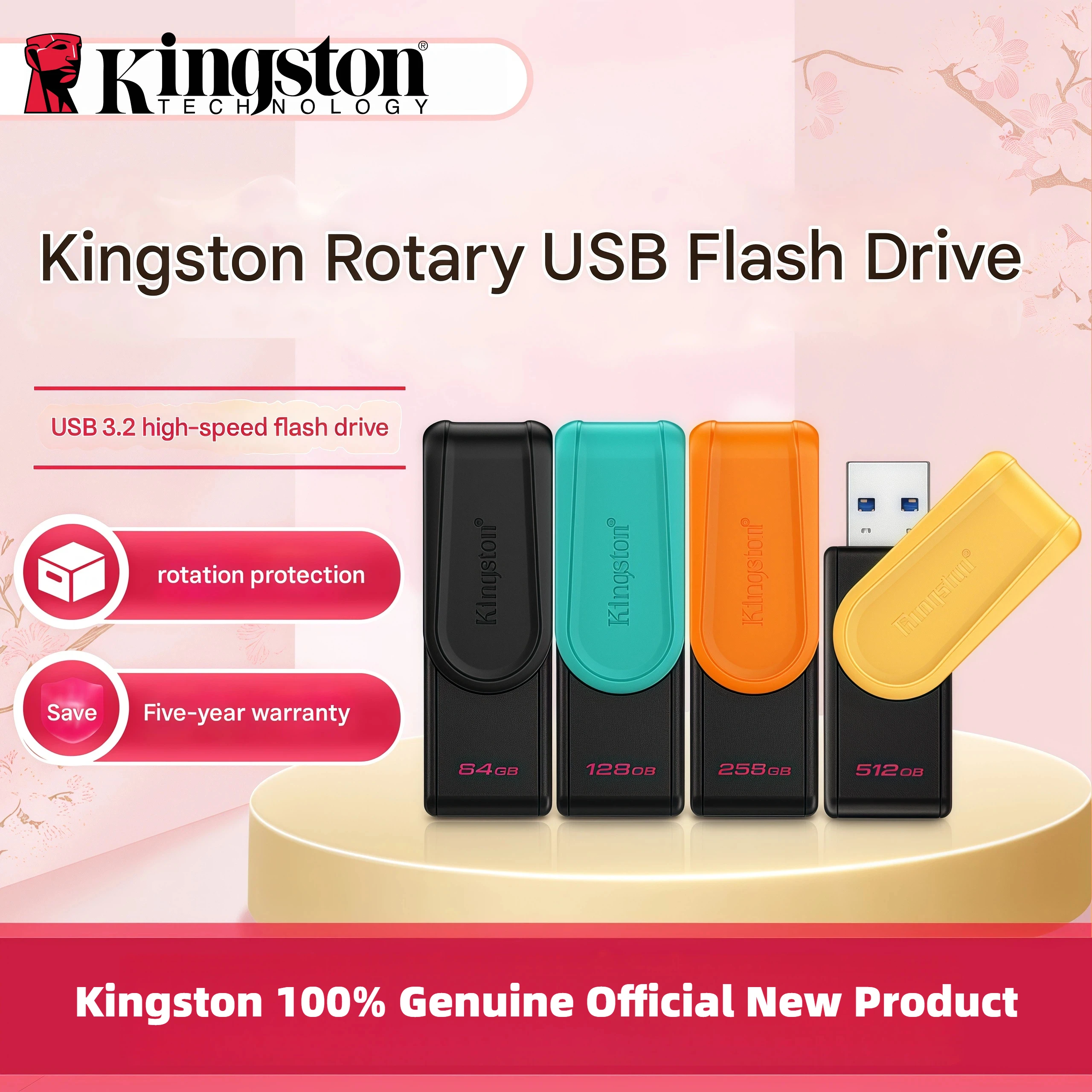 Unidad flash Kingston USB 3.2 de 128 GB (DTXS): colorida y portátil, adecuada para estudiar, trabajar de oficina, encuadernación y uso en computadora